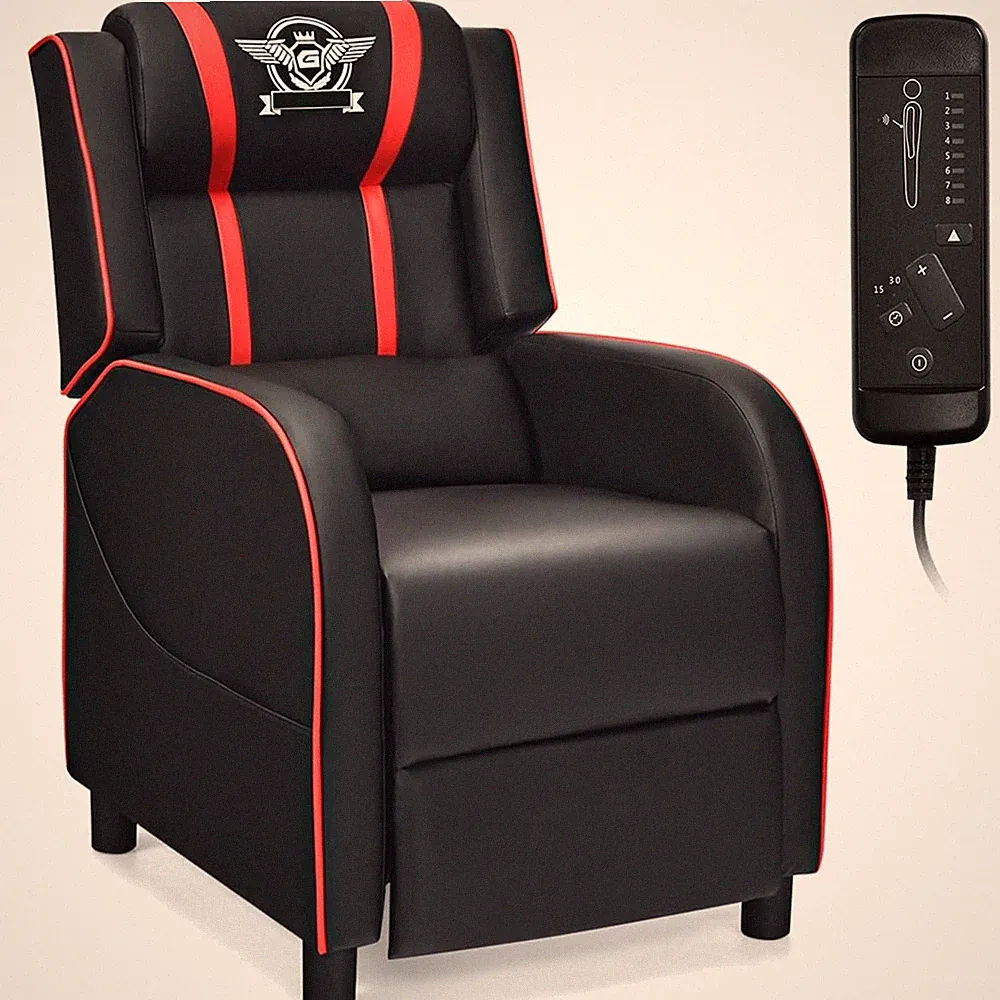 Adjustable Massage Gaming Recliner Sofa with Side Pockets - Modern Design