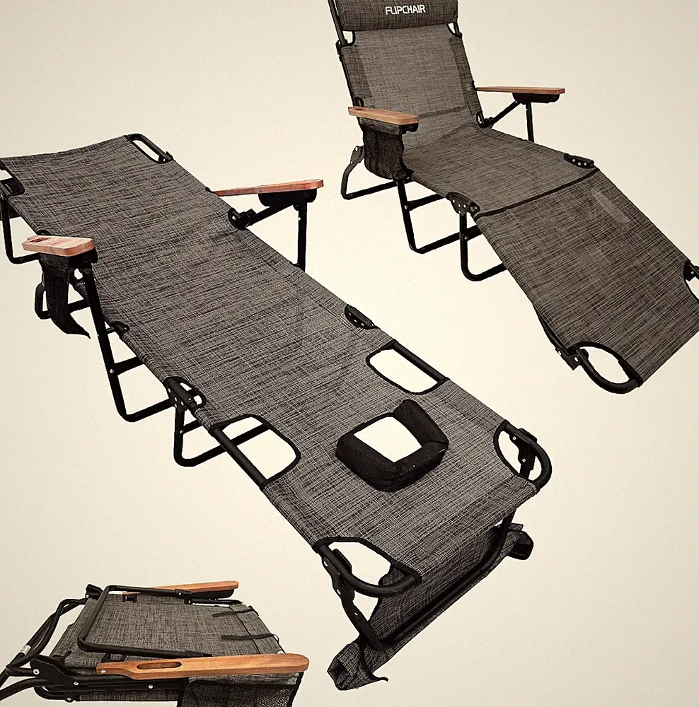 FLIP Face down Tanning Chaise Lounge Chair with Face & Arm Holes - 4 Legs Suppor