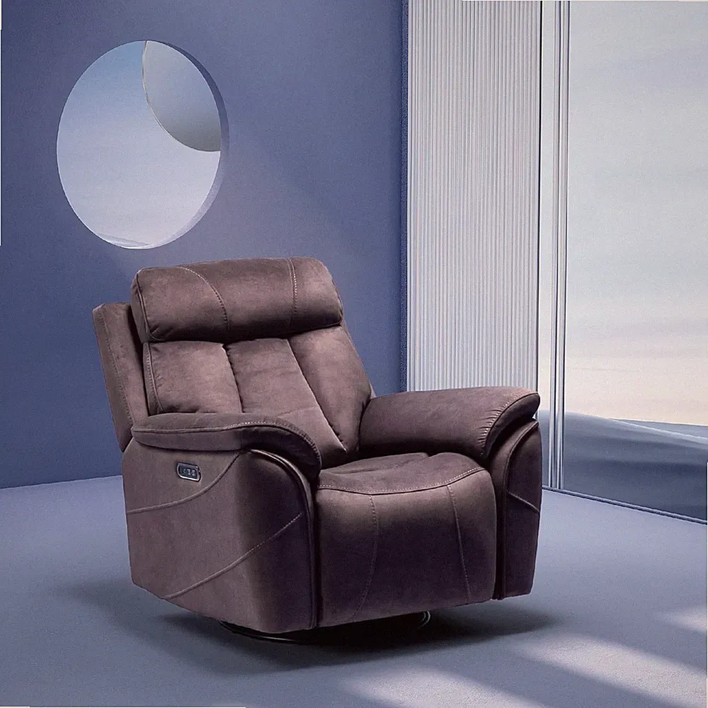 Modern Brown Recliner Chair with Adjustable Headrest for Ultimate Comfort
