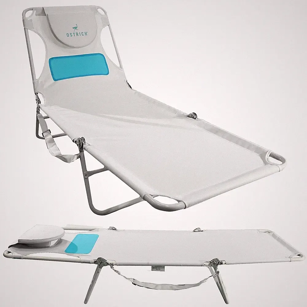 Outdoor Lightweight Folding Adjustable Reclining Ladies Mens Comfort Chaise L...