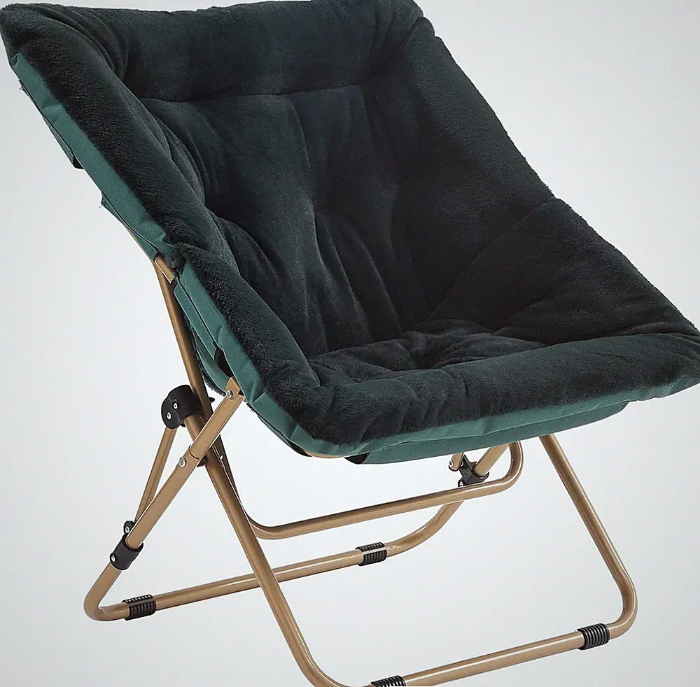 Oversized Faux Fur Saucer Chair - Cozy Folding Lounge Chair for All Ages